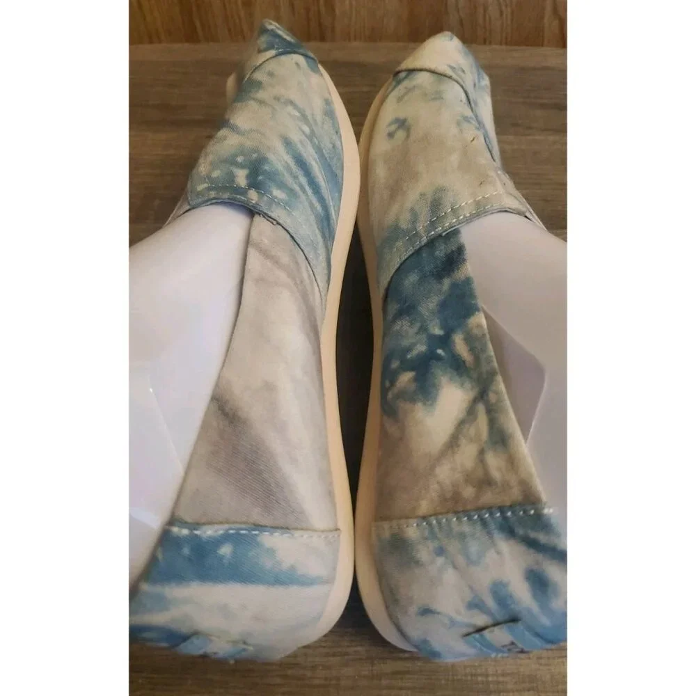Toms Alpargata Plant Dyed Canvas Shoes Womens Size 9.5 Blue‎ Gray